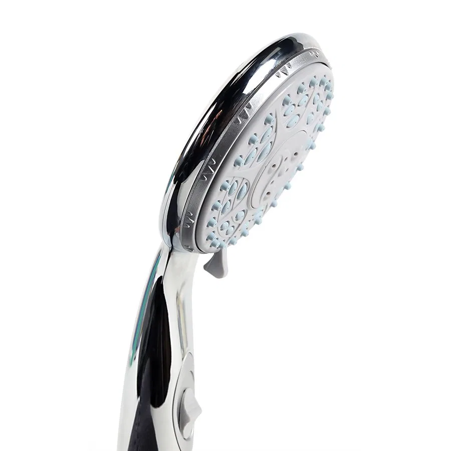 43710 – CAMCO Shower Head, Hand Held With 4 Available Spray Settings With On/ Off Valve Chrome
